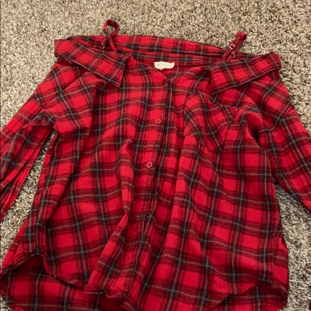 Off the Shoulder Flannel
